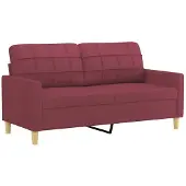 vidaXL Canapé 2 places vin rouge 140 cm Tissu
