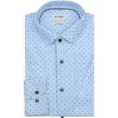 Olymp Chemise Level 5 Imprimé Bleu Clair Extra Manches Longues