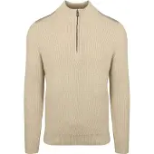 Suitable Pull Demi-Zip Patch Ecru Blanc cassé Beige taille XL