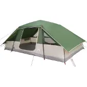 vidaXL Tente familiale avec double toit, imperméable, verte, pour 10 personnes