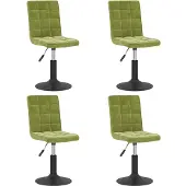 vidaXL Chaise de salle à manger 4 pcs. Pivotantes Vert clair Velours