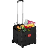 Relaxdays Chariot courses pliable, Noir