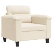 vidaXL Fauteuil Beige 60 cm Tissu microfibre