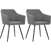 vidaXL Chaise de salle à manger 2 pcs. Tissu gris clair