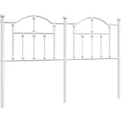 vidaXL Tête de lit de rechange en métal blanc 135 cm