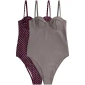 The Set Maillot de bain rouille / gris / blanc