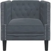 vidaXL Fauteuil Chesterfield gris foncé velours