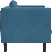 vidaXL Fauteuil avec coussin bleu velours