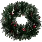 Ruhhy Couronne de porte avec baies enneigées Ø 45 cm Arrangement de Noël pour portes Murs Fenêtres 22302