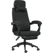 Vinsetto Fauteuil De Bureau Manager Repose-Pied Coussin Lombaires Noir
