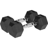 Rebel RBA-2325-5 Haltères HEX en fonte caoutchoutée 2 x 5 kg