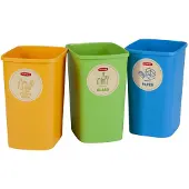 Keter Lot de poubelles de tri sélectif 3 x 9 L