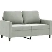 vidaXL Canapé à 2 places Gris clair 120 cm Velours