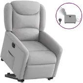 vidaXL Fauteuil relax avec releveur électrique Gris nuage Tissu