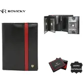 Rovicky Grand portefeuille en cuir pour homme avec RFID -