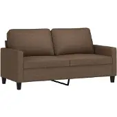 vidaXL Canapé 2 places brun 140 cm Tissu