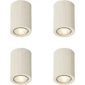 QAZQA Ensemble de 4 spots de plafond Japandi beige - Sprawl