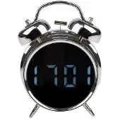 Izoxis Horloge numérique LED de style rétro, type réveil, couleur argent