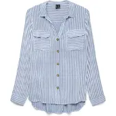 Vero Moda Chemisier 'VMBUMPY' bleu clair / blanc