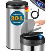 Monzana Sensor Poubelle Argent Acier inoxydable 30 litres