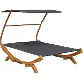 vidaXL Bain de soleil avec toit 165x203x138 cm Bois courbé massif Anthracite