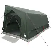 vidaXL Tente tunnel avec toit, vert militaire, 10 personnes, polyester et acier