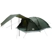 vidaXL Tente cabane avec toit, vert militaire, 8 personnes, polyester et acier