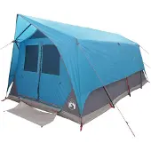 vidaXL Tente tunnel avec toit, bleue, 10 personnes, en polyester et acier