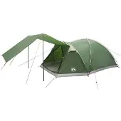 vidaXL Tente cabane avec toit, verte, 6 personnes, en polyester et acier
