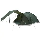 vidaXL Tente cabane avec toit, vert militaire, 6 personnes, polyester et acier