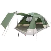 vidaXL Tente cabane avec toit, verte, 12 personnes, en polyester et acier