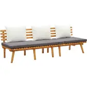 vidaXL Lit de repos de jardin 200x65 cm Bois d'acacia solide