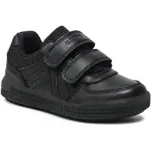 Geox J Arzach K, chaussures décontractées en cuir à double bride, noires – undefined / Noir