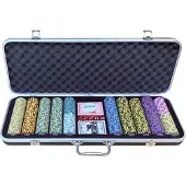 Buffalo Jeu de poker DLX dans un coffret, comprenant 500 jetons (14 grammes) avec une valeur monétaire