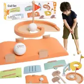 Classic World : Ensemble de golf en bois avec différents obstacles