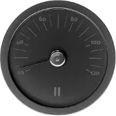 Rento Thermomètre de sauna, aluminium, noir, rond