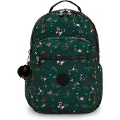 Kipling Sac à dos 'Seoul Lap' émeraude / sapin / rouge / blanc