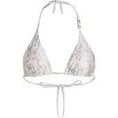 Karl Lagerfeld Hauts de bikini ' Triangel-Bikini-Oberteil ' gris / blanc