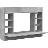 vidaXL Bureau mural gris béton 105x48x75 cm bois composite