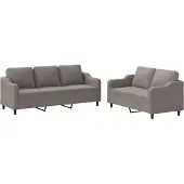 vidaXL Ensemble de canapés 2 pièces avec coussins Tissu Taupe