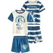 Next Pyjama beige / bleu clair / bleu foncé / blanc
