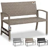 Casaria Banc de jardin 122 x 90 x 55 cm en résine tressée 2 places