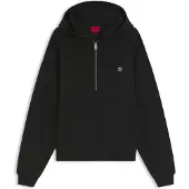 HUGO Sweat à capuche à encolure zippée en coton mélangé structuré