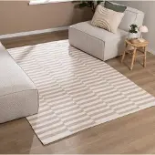 FRAAI Tapis en coton - Dazzle Blocks Beige/Blanc | 230x330 cm | Rectangulaire | Tissage plat