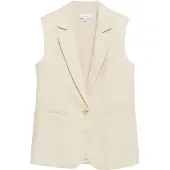 Comma Gilet de costume crème