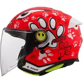 LS2 LS2OF622FunnyIIPawsRougeEnfantCasqueJet Taille M