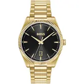 BOSS Cheswick Montre dorée à lunette cannelée