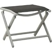 vidaXL Repose-pied pliable noir et argenté textilène et aluminium