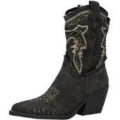 Elara Bottes de cowboy beige clair / noir chiné