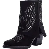 Elara Bottes de cowboy noir / blanc
